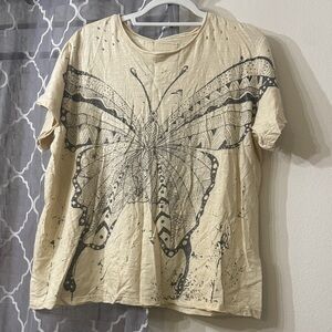 Kyla Seo Butterfly Distressed Tee size Medium